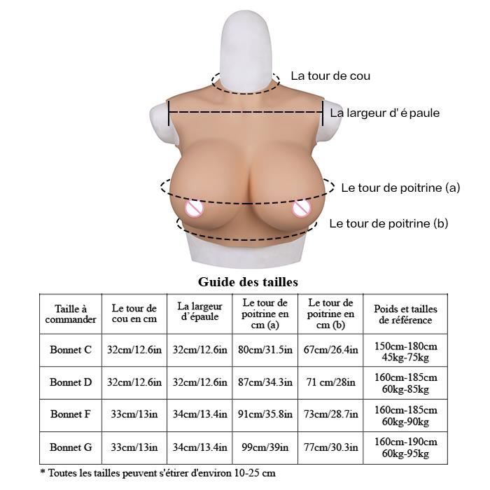 Brun clair Poitrine artificiel en silicone a col bas faux seins pour homme Brun clair Cdiscount Pret a Porter