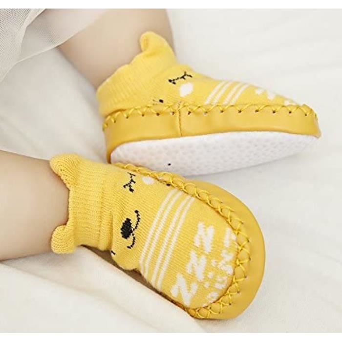 Chaussettes chaussons bébé antidérapantes de la naissances à 4 ans