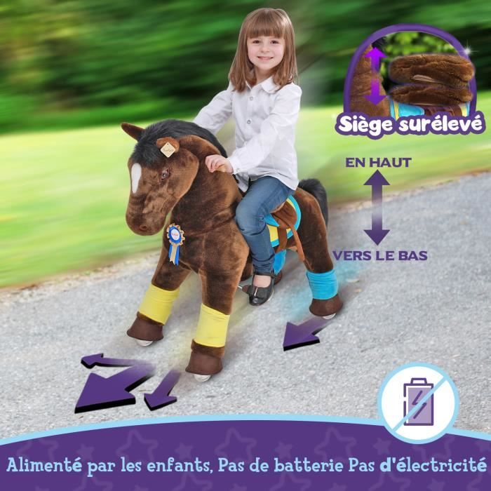 PonyCycle - Jouet Cheval à Monter pour Enfant - Modèle E - Taille 3 -  Roulette Peluche - Noir - Cdiscount Jeux - Jouets