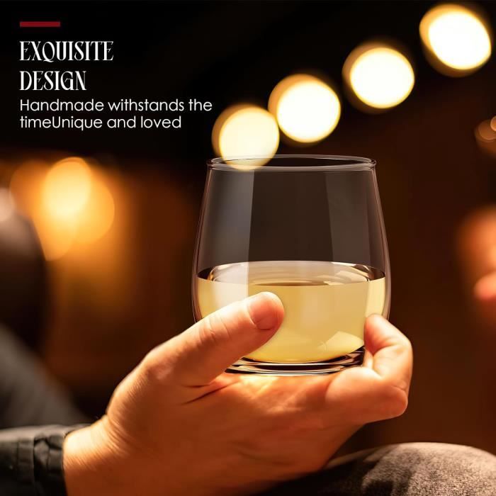 AIOS Lot De 50 Verres à Vin Sans Pied En Plastique Recyclé (rPET) - Écologique, Capacité 300 Ml - Pour Événements, Extérieur, Hôtellerie