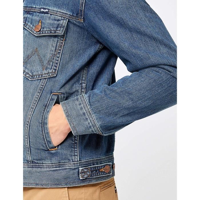 Veste En Jean Homme Wrangler Rugged Wear – Non Doublée, 100% Coton Robuste, Coupe Classique Intemporelle