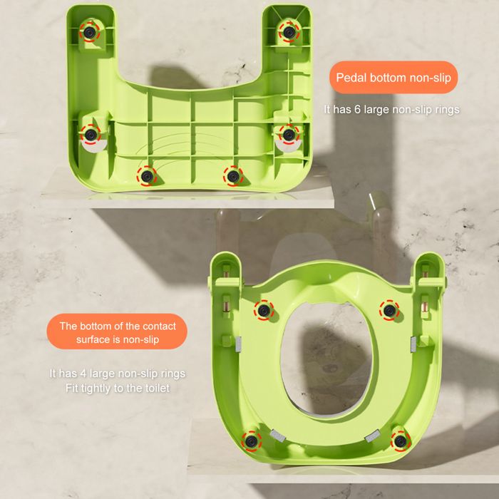 ZQEJEFD Reducteur Toilette Enfant, Reducteur Wc Enfant,2 en 1 Rehausseur Toilette Enfant avec Coussin Anti-éclaboussures et Antidérapant,Tabouret d' escalier,Réducteurs de Toilettes Pliable et Réglable