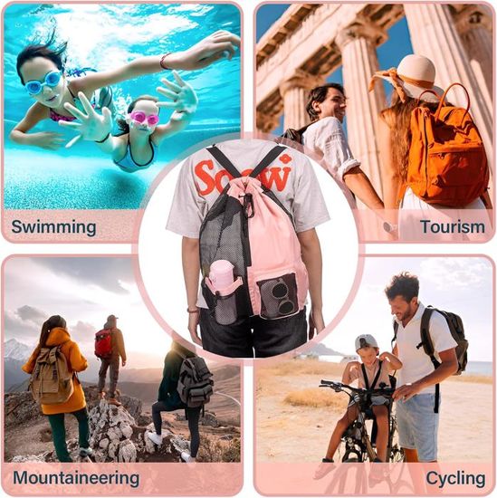 CRETOSOU – Sac De Sport Natation Résistant à L’eau – Séparation Humide/sec, Maille Respirante – 18,1x11,4x5,9 Pouces