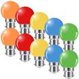 ampoule led b22 couleur 1w,ampoule à baïonnette colorées,ampoule g45 mini globe,orange rouge jaune bleu vert,lumières noël terrass-0