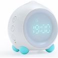 Proking Réveil numérique pour enfants Réveil intelligent silencieux Simulateur de lever du soleil Réveil LED blanc normal-0