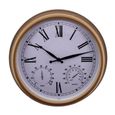 Horloge extérieure étanche 15 pouces Grandes horloges extérieures avec thermomètre et hygromètre Horloge murale à piles pour-0