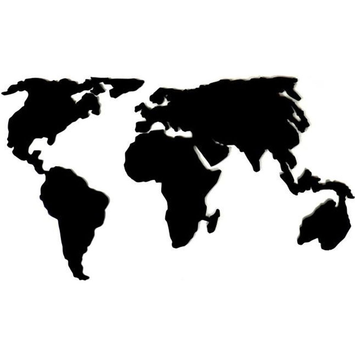Décoration Murale Bois Carte Monde World Map. Cdiscount Maison