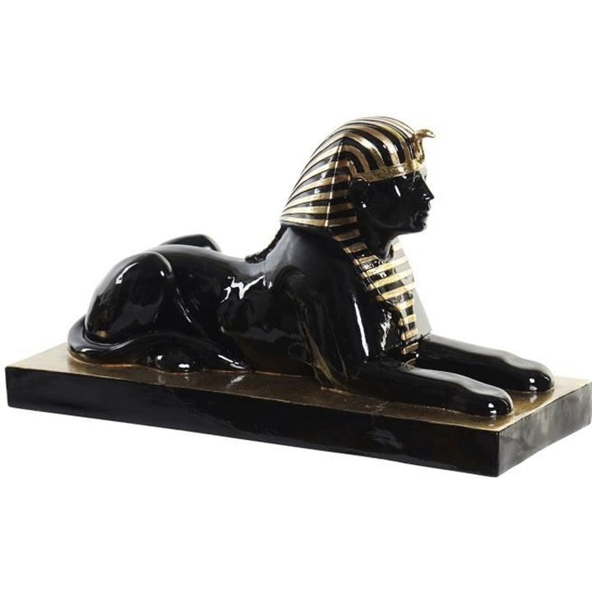 Statuette Sphinx égyptien noir et or grand modèle 