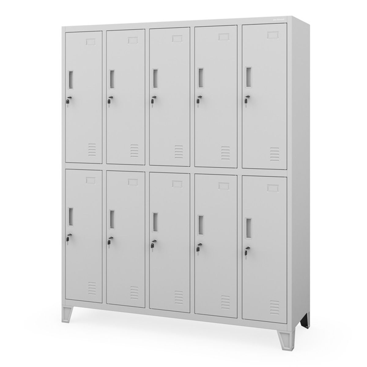 Armoire Vestiaire Métallique 10 Casiers Verrouillables - 172x136x45 Cm, Idéale Pour Vestiaires Et Entrepôts - 7