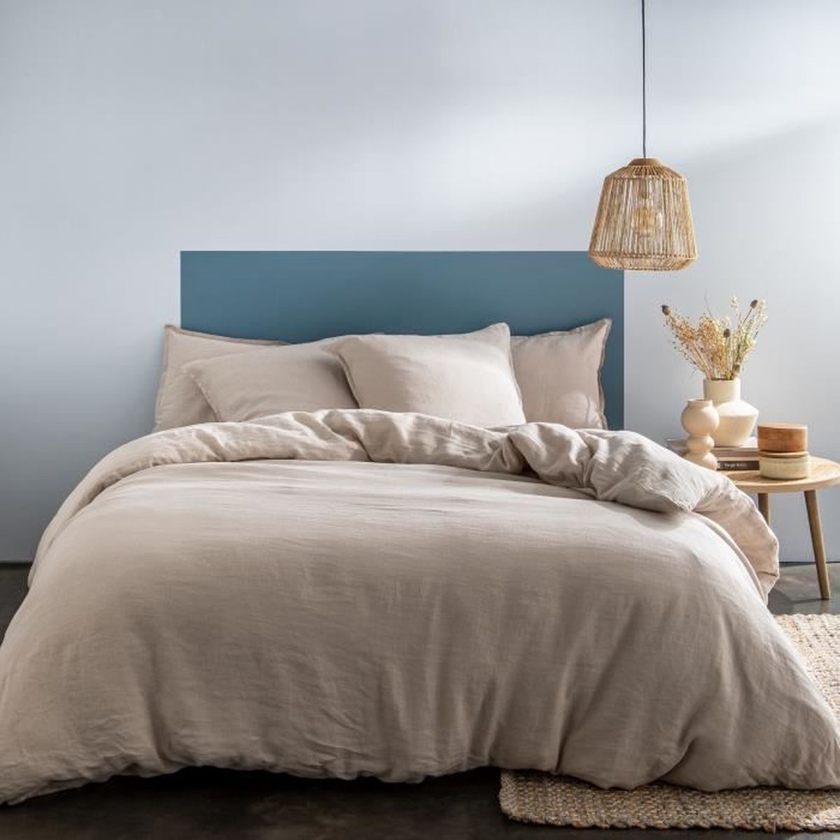 Housse De Couette En Lin 220x240 Pas Cher Housse de couette unie, LIN LAVÉ Naturel. Taille : 240x220 cm - Cdiscount  Maison