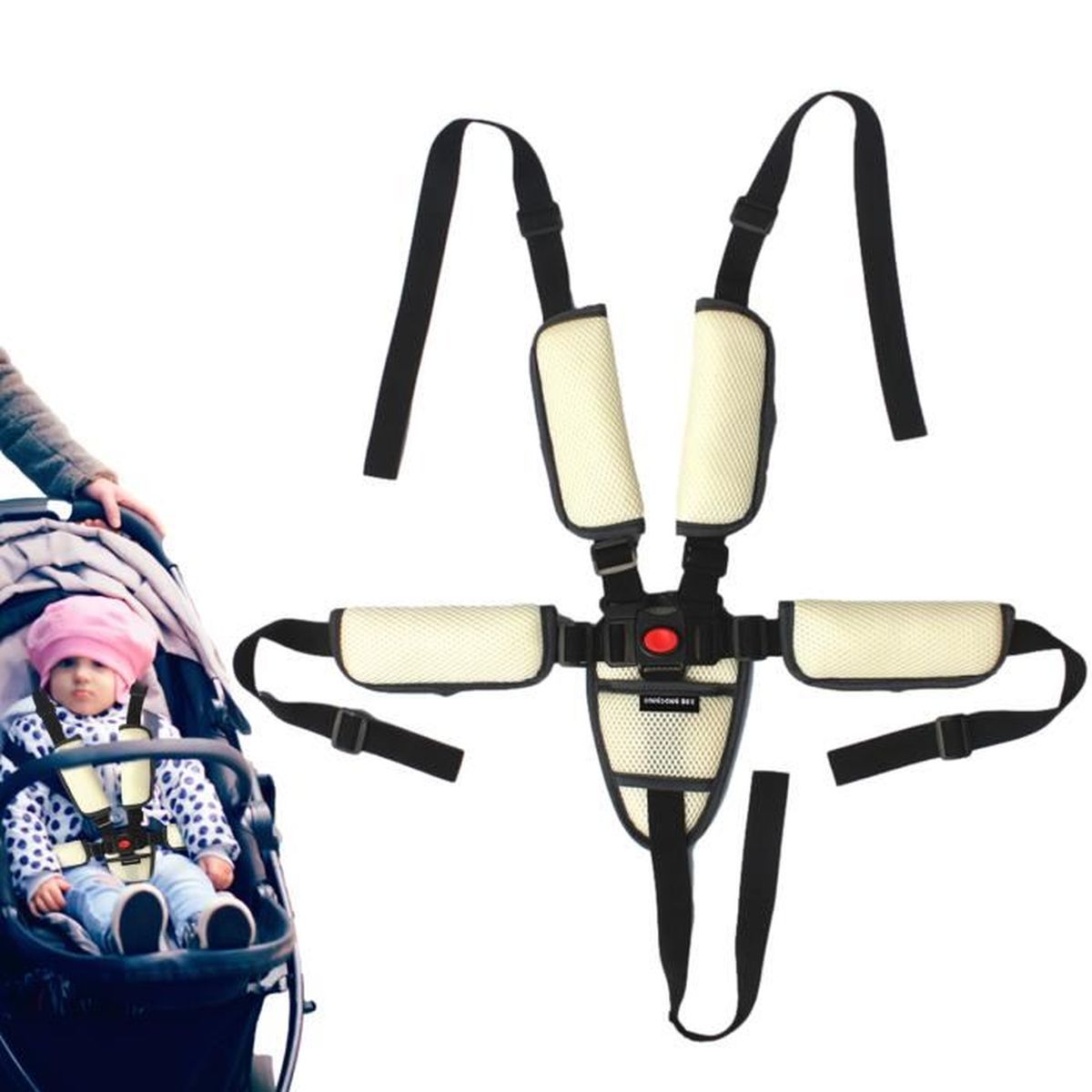 Un tricycle enfant 6 en 1 avec barre de poussée,pare-soleil,ceinture de