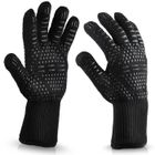 RHAJQ Gants de Four, Gant Cuisine anti chaleur résistant 500 ° F, Longeur 33CM Gant de cuisson pour BBQ et four, Noir