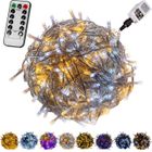 Guirlande lumineuse VOLTRONIC 5m - 50 LED - blanc chaud/froid - câble transparent - télécommande incluse