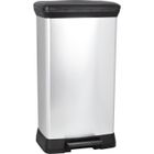 CURVER Poubelle à pédale - 50 L - Gris métallisé