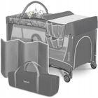 Lit parapluie compact 3en1 LIONELO Flower - Parc bébé - 0-36 mois - Sac de Transport - Pliage Rapide - Roulettes - Gris