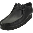 Chaussures homme Clarks Originals Wallabee en cuir noir avec lacets et semelle en caoutchouc
