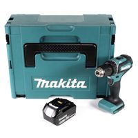 Makita DDF 485 T1J 18 V Li-Ion Perceuse visseuse sans fil Brushless 13 mm + Coffret MakPac + 1 x Batterie 5,0 Ah - sans