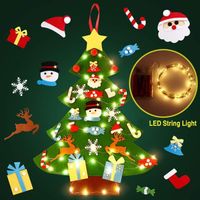 Noël DIY Feutré Arbre,Noël Décoration DIY Feutre,LED lumières 26 Ornements détachables,Noël Cadeaux pour Les Enfants