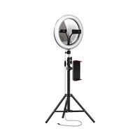 Flash photo,Anneau lumineux Led avec trépied, 10 pouces, 26Cm, Interface Usb, intensité variable, bâton Selfie - Type Black