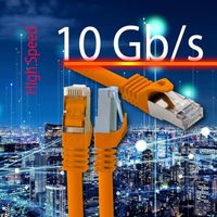 freiwerk Lot de 10 câbles réseau LAN Ethernet S-FTP LSZH PIMF 10 Go s RJ45 Cat6a Orange