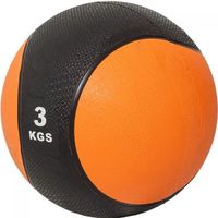 Médecine ball de 3 KG - GORILLA SPORTS - Fitness - orange/noir - caoutchouc