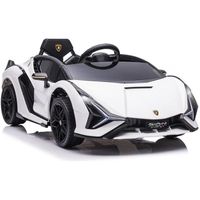Voiture électrique enfant HOMCOM - Lamborghini Sian - 12V - Effets sonores et lumineux - Blanc