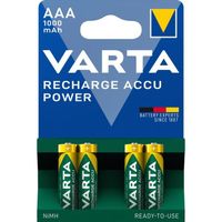 Pack de 4 piles rechargeables AAA/LR03 1000 mAh VARTA