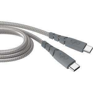 CÂBLE TÉLÉPHONE Câble Ultra-renforcé USB C/USB C 1,2m 3A Garanti à vie Gris - 100% Plastique recyclé Force Power