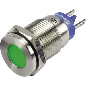 E44-Voyant led vert 12v - boitier chrome à 5,00 € (Voyants ronds 10mm)