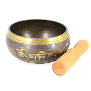 BOL CHANTANT Bol décoratif à la main pour le médaillon de chakra à la main Yoga bol de chant en laiton avec bouddhiste tibétain diamètre