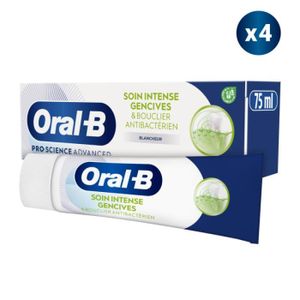 DENTIFRICE 4 Dentifrices Oral-B  Soin Intense Gencives et BouclierAntibactérien Blancheur 75ml