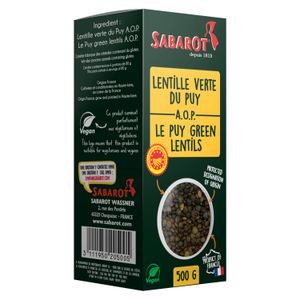 LÉGUMES SECS Lentilles vertes du Puy A.O.P. paquet 500g UK Saba