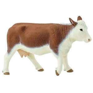 ROBOT - ANIMAL ANIMÉ Figurine - SAFARI - Safari ferme Hereford vache junior 13,5 cm - Marron/Blanc