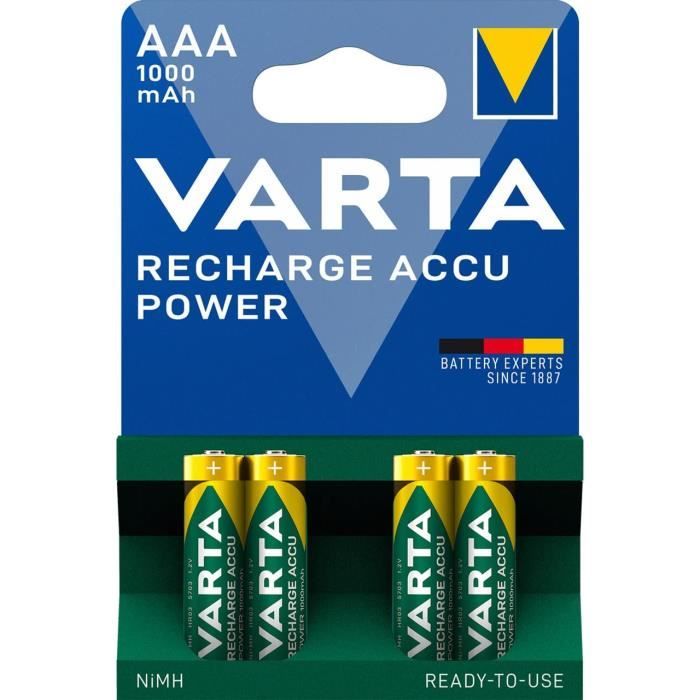 Lot de 4 Piles AA rechargeables Vert/Argenté - VOLKANO