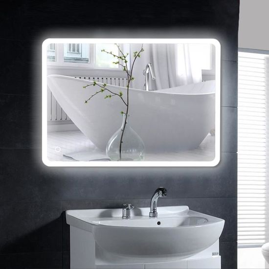 Miroir mural de salle de bain - BonAchat - 120*70cm - Miroir de mercure sans cuivre - Économie d'énergie