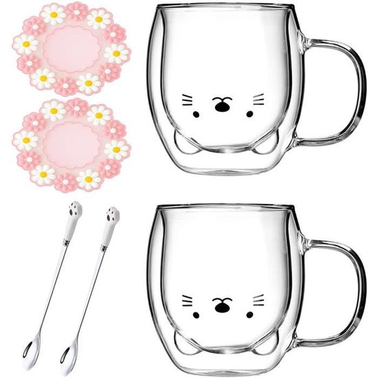 Lot De 2 Tasses En Verre Citrouille 350 Ml - Passent Au Micro-ondes, Avec Poignée, Pour Halloween Ou Petit-déjeuner