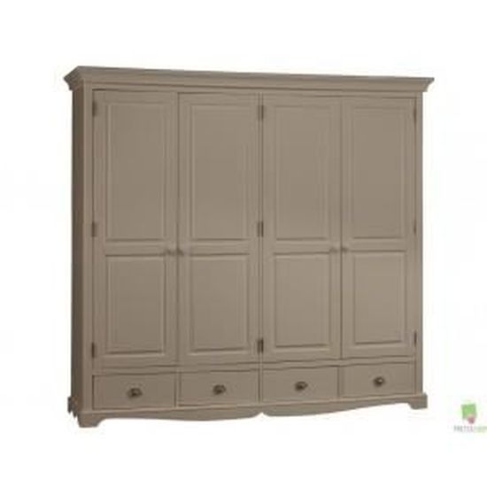 Armoire Penderie Taupe 4 Portes 4 Tiroirs Achat Vente Armoire