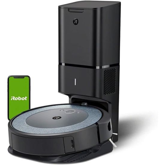 Aspirateur Robot connecté iRobot® Roomba® i3552 - système d’autovidage - 2 brosses caoutchouc multi-surfaces - Idéal animaux - Sugge