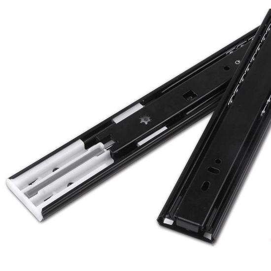 Rails De Tiroirs à Rouleaux Partiels Blancs - Paire De Guides Extracteurs 22mm, Charge 30kg, Longueurs Variables