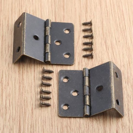 Lot De 6 Charnières Double Effet Style Rétro – Finition Bronze, 46x54mm