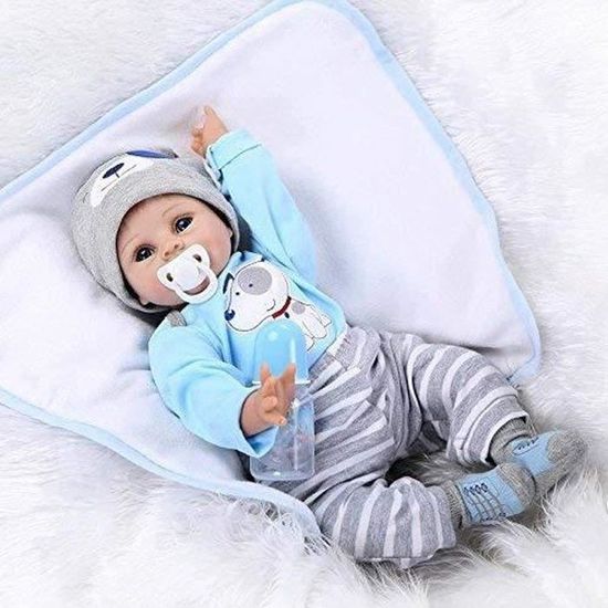 Poupée Reborn Réaliste – Bébé Garçon Silicone Et Vinyle – Yeux Fermés – Neuf