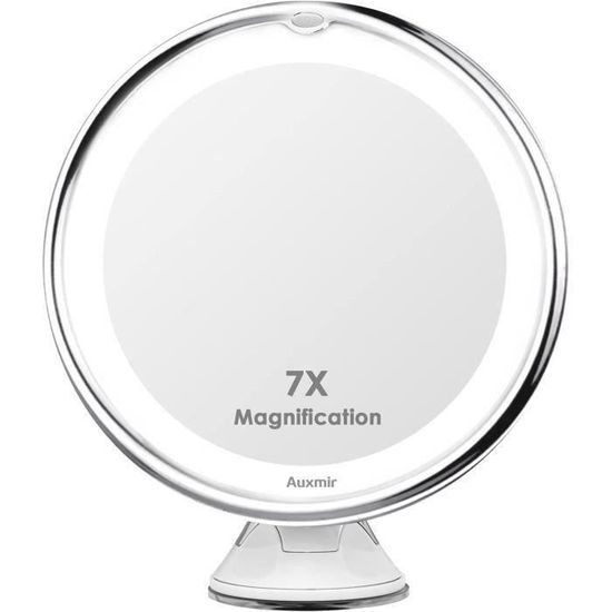 Miroir Grossissant Lumineux, Miroir Grossissant X10, Miroir Maquillage Avec Lumières Led Joint à Bille D'attache Ajustable à 360° Ventouse Miroir Cosmétique Portable,pour Salle De Bain, Voyage