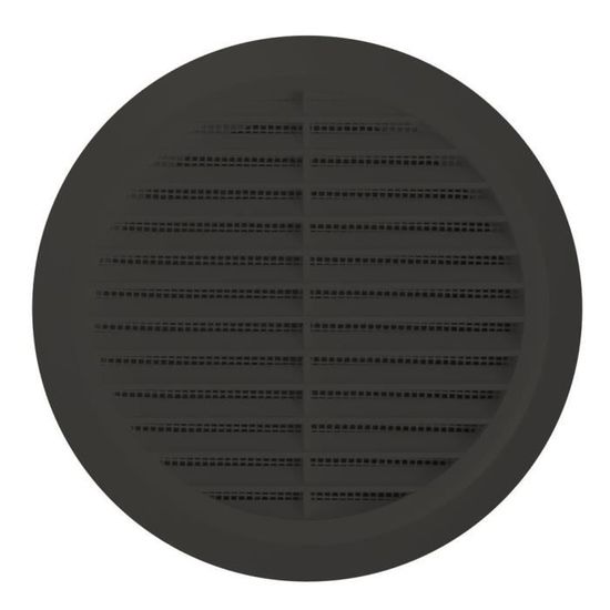 Grille de ventilation ronde / 100 - 150 mm / noir