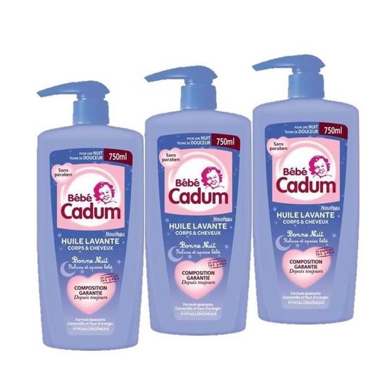 Lot De 3 Bebe Cadum Huile De Bain Bonne Nuit 750ml Cdiscount Puericulture Eveil Bebe