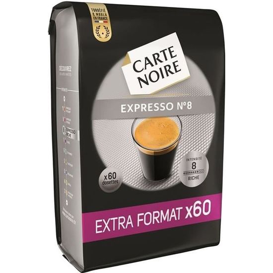 LOT DE 2 - CARTE NOIRE : Expresso n°8 60 dosettes Cafés Compatible Senseo -  Cdiscount Au quotidien