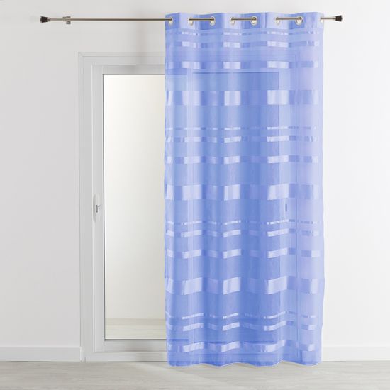 Voilage Rayures Horizontales Bleu 140 X 240 Cm Cdiscount Maison