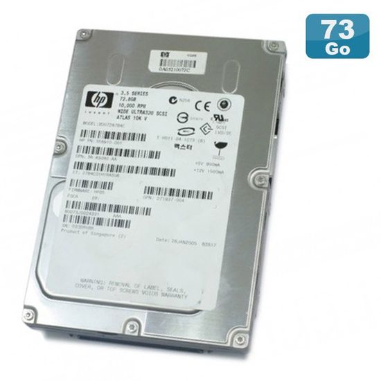Disque Dur HP/Compaq 72,8 Go – 10k RPM, Ultra3 SCSI, 3.5 Pouces, SCA