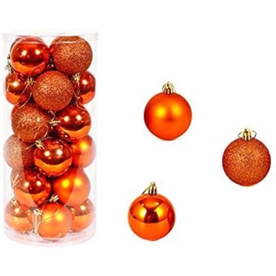 Lot De 24 Mini Boules De Noël Bleu Marine À Paillettes Pour Décoration