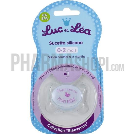 Sucette silicone 0-2 mois collection Bienvenue Luc et Léa - 1 sucette  silicone - Cdiscount Puériculture & Eveil bébé