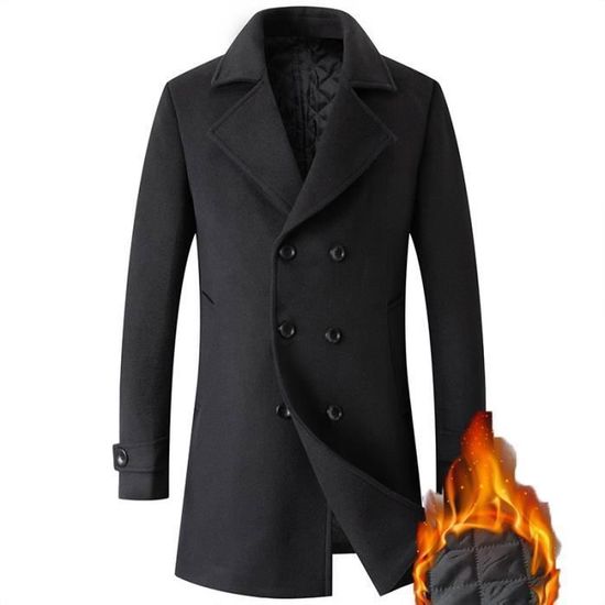 Manteau Homme Hiver Laine Épaisse et Chaud